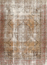 Machine Washable Traditional Dark Gold Brown Rug, wshtr3286