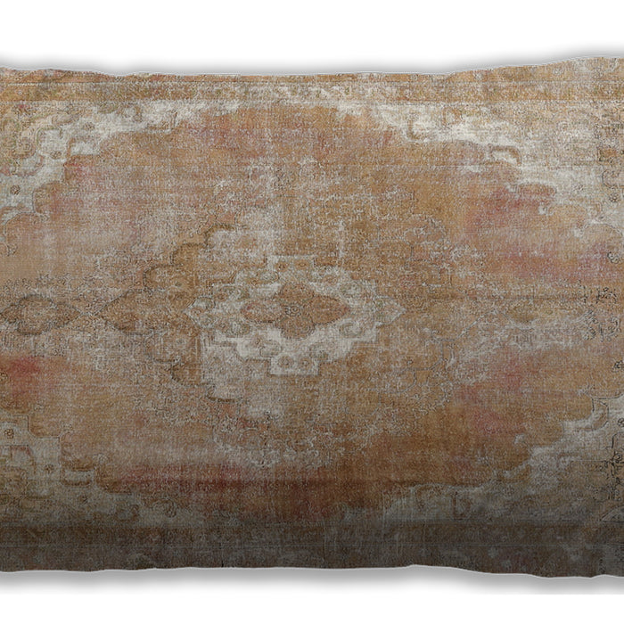 Traditional Classic Rectangular Peru Brown Lumbar Throw Pillow, 13 inch by 19 inch, lbtr3288