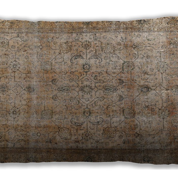 Traditional Classic Rectangular Brown Lumbar Throw Pillow, 13 inch by 19 inch, lbtr3289