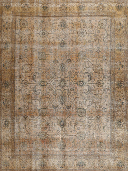 Machine Washable Traditional Brown Rug, wshtr3289