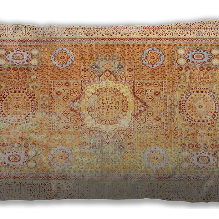 Traditional Classic Rectangular Brown Gold Lumbar Throw Pillow, 13 inch by 19 inch, lbtr328