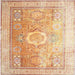 Square Traditional Brown Gold Persian Rug, tr328