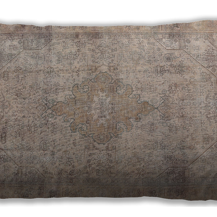 Traditional Classic Rectangular Dark Almond Brown Lumbar Throw Pillow, 13 inch by 19 inch, lbtr3291