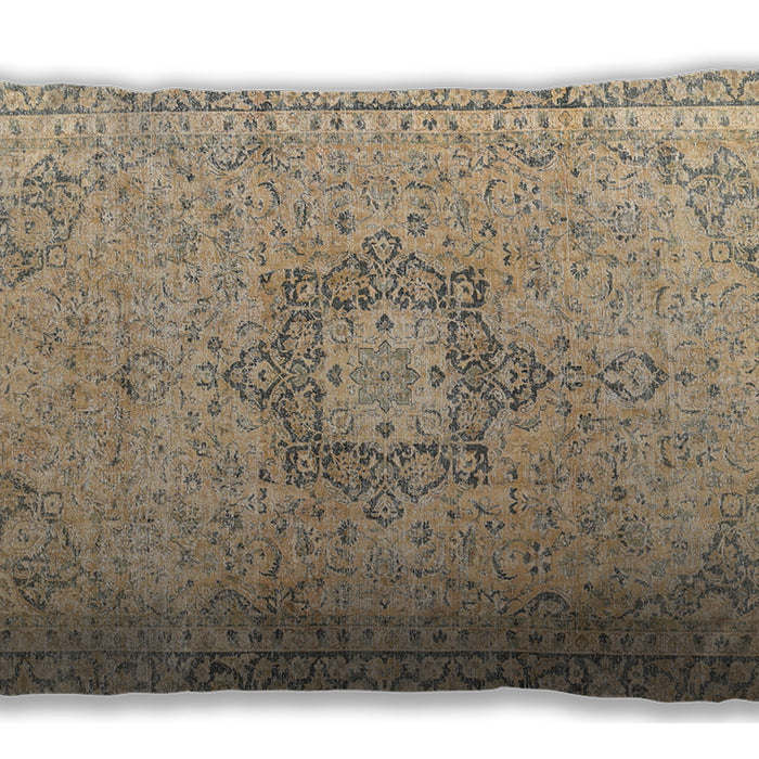 Traditional Classic Rectangular Dark Almond Brown Lumbar Throw Pillow, 13 inch by 19 inch, lbtr3292