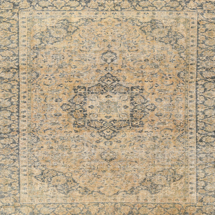 Round Machine Washable Traditional Dark Almond Brown Rug, wshtr3292