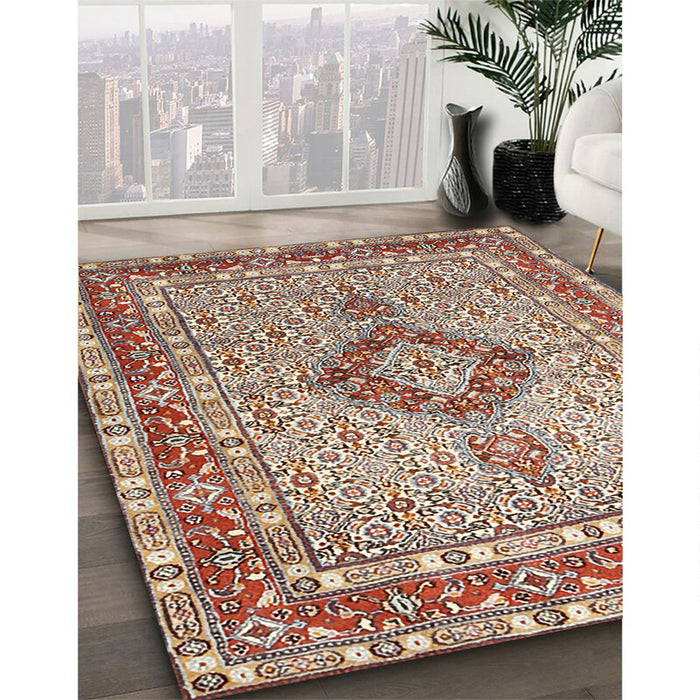 Traditional Brown Persian Rug in Family Room, tr3293