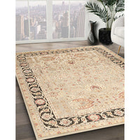 Traditional Khaki Gold Persian Rug, tr3295