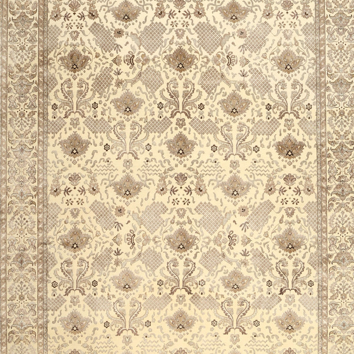 Machine Washable Traditional Khaki Gold Rug, wshtr3296