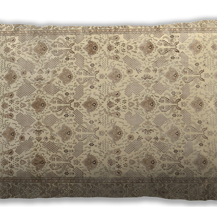 Traditional Classic Rectangular Khaki Gold Lumbar Throw Pillow, 13 inch by 19 inch, lbtr3296
