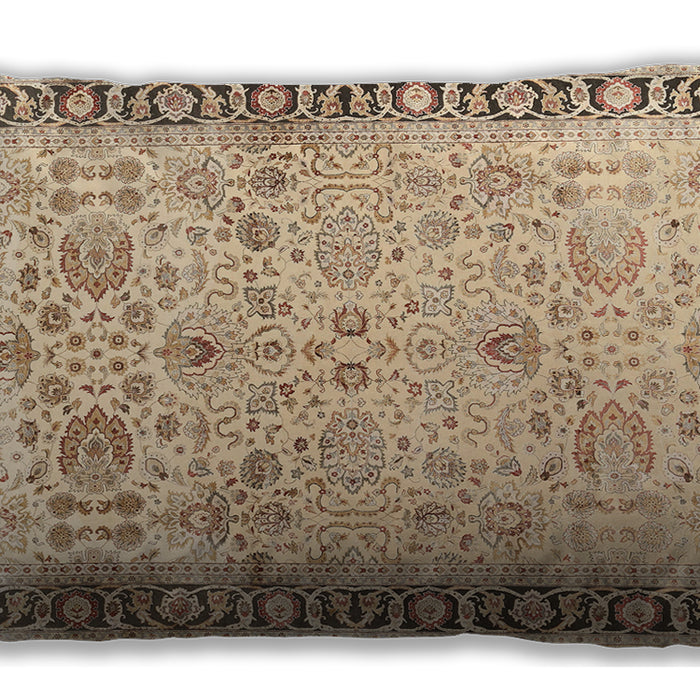 Traditional Classic Rectangular Brown Gold Lumbar Throw Pillow, 13 inch by 19 inch, lbtr3297