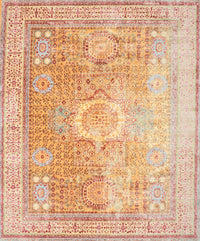 Machine Washable Traditional Orange Rug, wshtr329