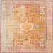 Square Traditional Orange Persian Rug, tr329