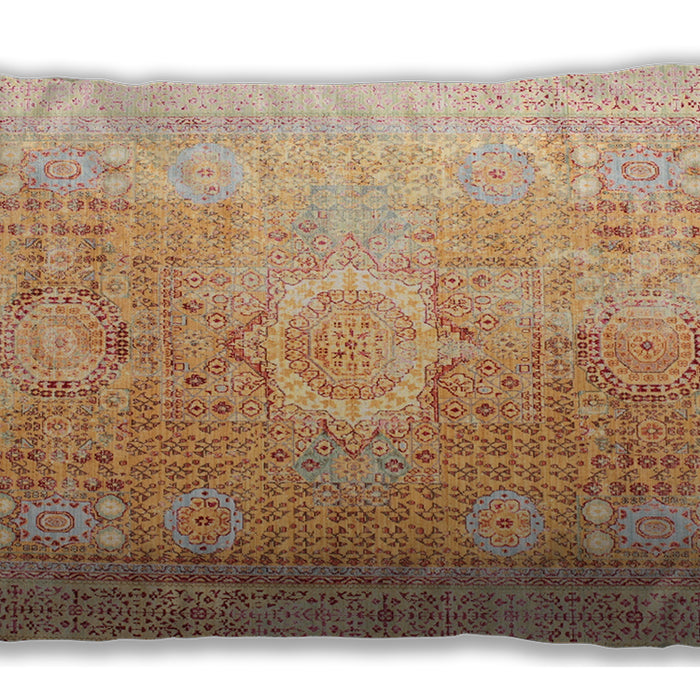 Traditional Classic Rectangular Orange Lumbar Throw Pillow, 13 inch by 19 inch, lbtr329