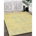 Machine Washable Traditional Metallic Gold Rug in a Family Room, wshtr3300