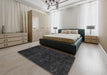 Machine Washable Traditional Gray Rug in a Bedroom, wshtr3301