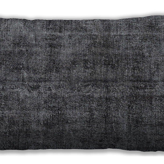 Traditional Classic Rectangular Charcoal Black Lumbar Throw Pillow, 13 inch by 19 inch, lbtr3303