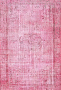 Machine Washable Traditional Dark Pink Rug, wshtr3305