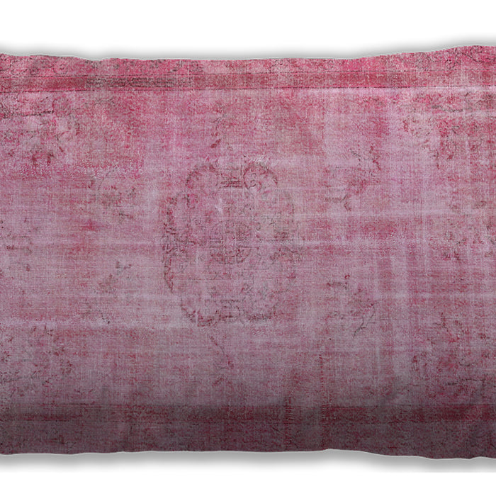 Traditional Classic Rectangular Dark Pink Lumbar Throw Pillow, 13 inch by 19 inch, lbtr3305