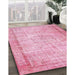 Machine Washable Traditional Dark Pink Rug in a Family Room, wshtr3305