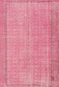 Machine Washable Traditional Pink Rug, wshtr3306