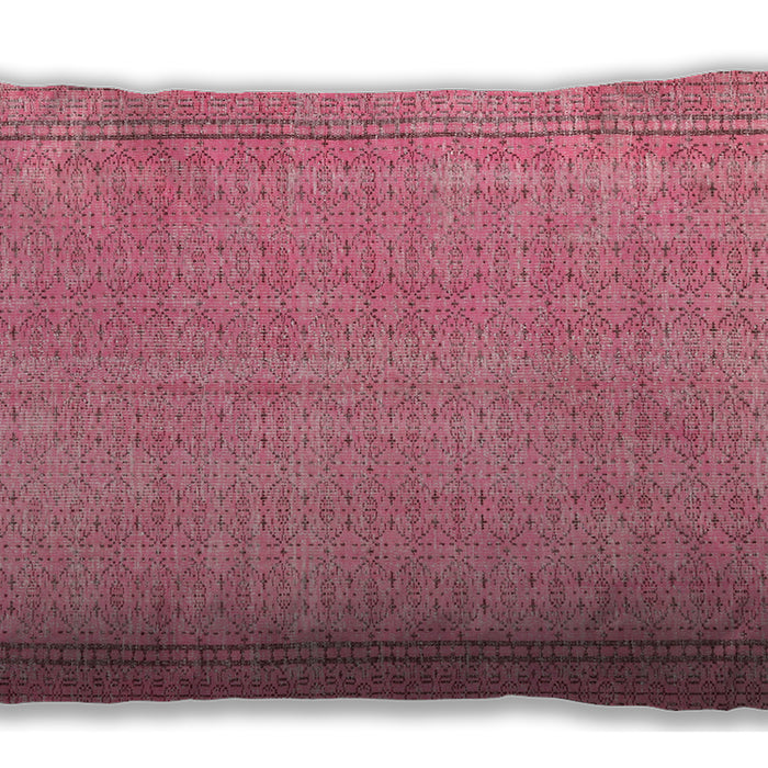 Traditional Classic Rectangular Pink Lumbar Throw Pillow, 13 inch by 19 inch, lbtr3306
