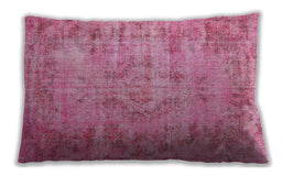 Traditional Classic Rectangular Hot Pink Lumbar Throw Pillow, 13 inch by 19 inch, lbtr3307