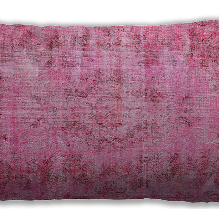 Traditional Classic Rectangular Hot Pink Lumbar Throw Pillow, 13 inch by 19 inch, lbtr3307