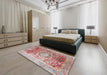 Machine Washable Traditional Pale Silver Gray Rug in a Bedroom, wshtr330