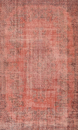 Machine Washable Traditional Salmon Pink Rug, wshtr3311