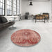 Round Traditional Red Medallion Rug in a Office, tr3312