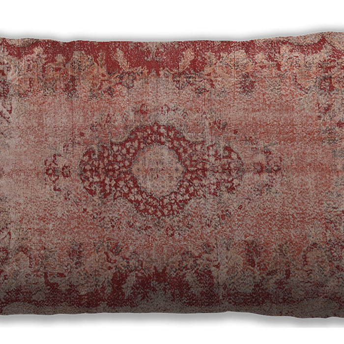 Traditional Classic Rectangular Red Lumbar Throw Pillow, 13 inch by 19 inch, lbtr3312