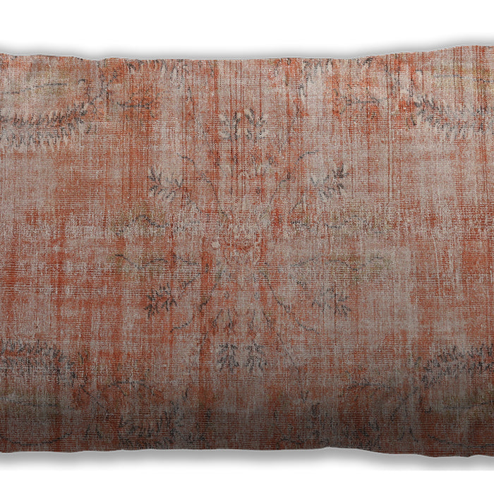 Traditional Classic Rectangular Orange Lumbar Throw Pillow, 13 inch by 19 inch, lbtr3313