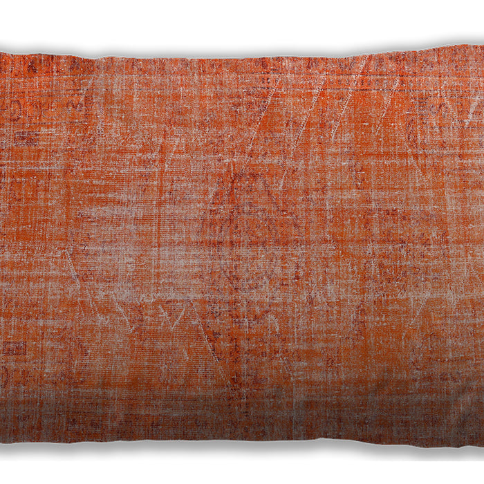 Traditional Classic Rectangular Coral Orange Lumbar Throw Pillow, 13 inch by 19 inch, lbtr3314