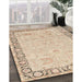 Machine Washable Traditional Deep Peach Orange Rug in a Family Room, wshtr3316