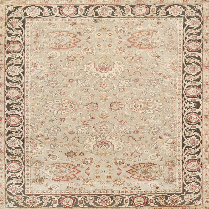 Round Machine Washable Traditional Deep Peach Orange Rug, wshtr3316