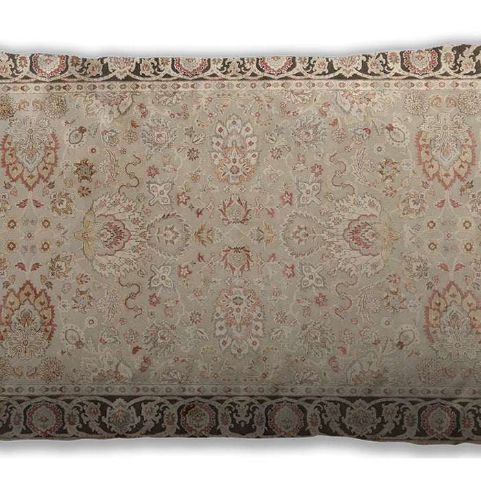 Traditional Classic Rectangular Deep Peach Orange Lumbar Throw Pillow, 13 inch by 19 inch, lbtr3316