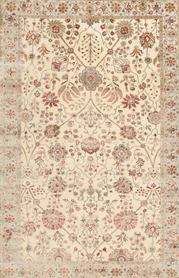 Machine Washable Traditional Gold Rug, wshtr3317