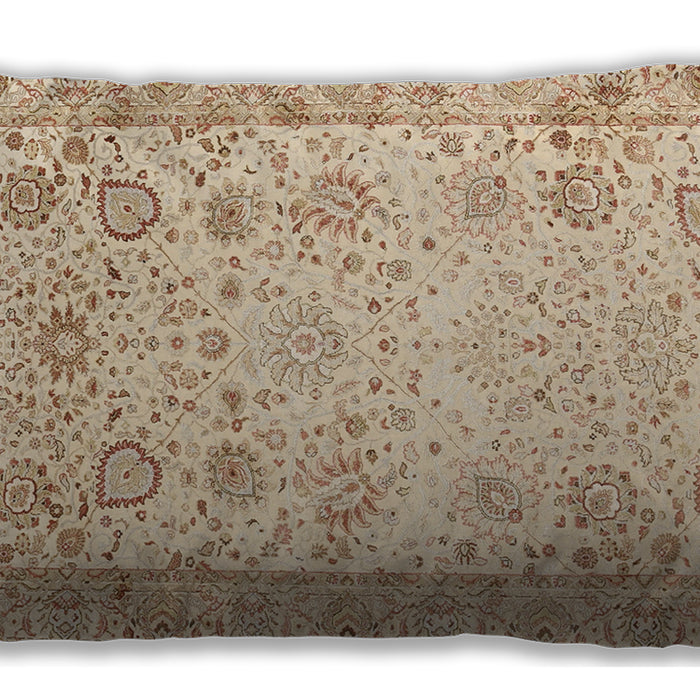 Traditional Classic Rectangular Khaki Gold Lumbar Throw Pillow, 13 inch by 19 inch, lbtr3318