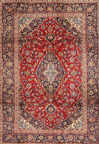 Machine Washable Traditional Saffron Red Rug, wshtr3319