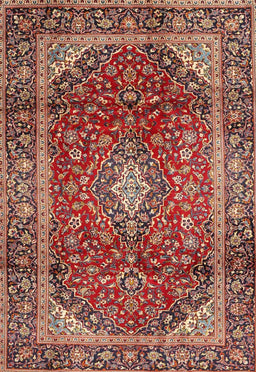 Machine Washable Traditional Saffron Red Rug, wshtr3319