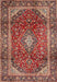 Machine Washable Traditional Saffron Red Rug, wshtr3319