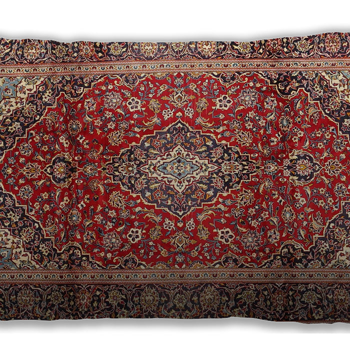 Traditional Classic Rectangular Saffron Red Lumbar Throw Pillow, 13 inch by 19 inch, lbtr3319