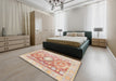 Traditional Sunrise Orange Persian Rug in a Bedroom, tr331