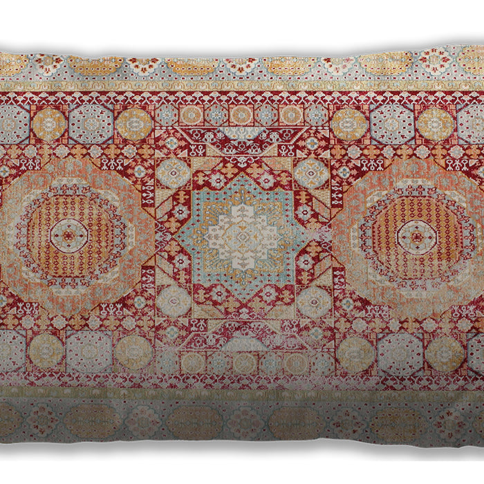 Traditional Classic Rectangular Sunrise Orange Lumbar Throw Pillow, 13 inch by 19 inch, lbtr331