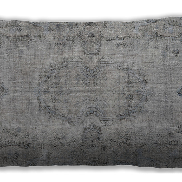 Traditional Classic Rectangular Silver Gray Lumbar Throw Pillow, 13 inch by 19 inch, lbtr3322