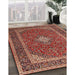 Traditional Tangerine Pink Medallion Rug in Family Room, tr3323