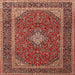 Square Traditional Tangerine Pink Medallion Rug, tr3323