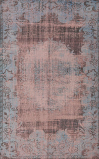 Machine Washable Traditional Mauve Taupe Purple Rug, wshtr3324