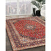 Traditional Red Medallion Rug in Family Room, tr3326