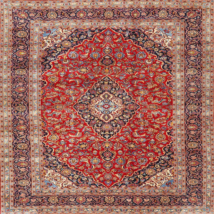 Square Traditional Red Medallion Rug, tr3326
